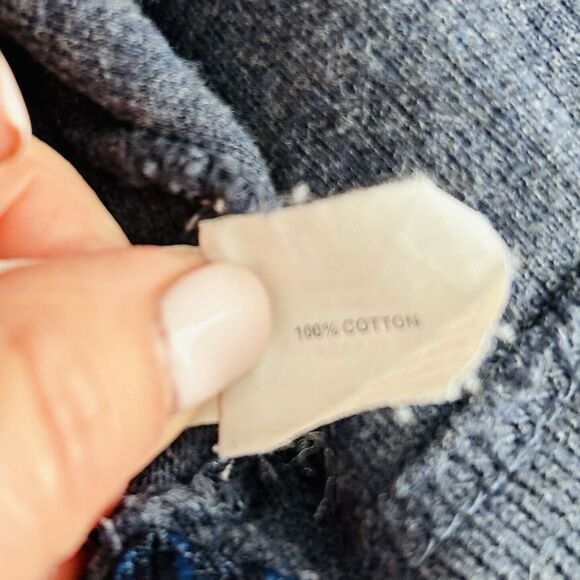 GAP Pullover Shirt Men Large Blue Crew Knit Cotton Slit Outdoor Comfy Fisherman - Picture 5 of 11